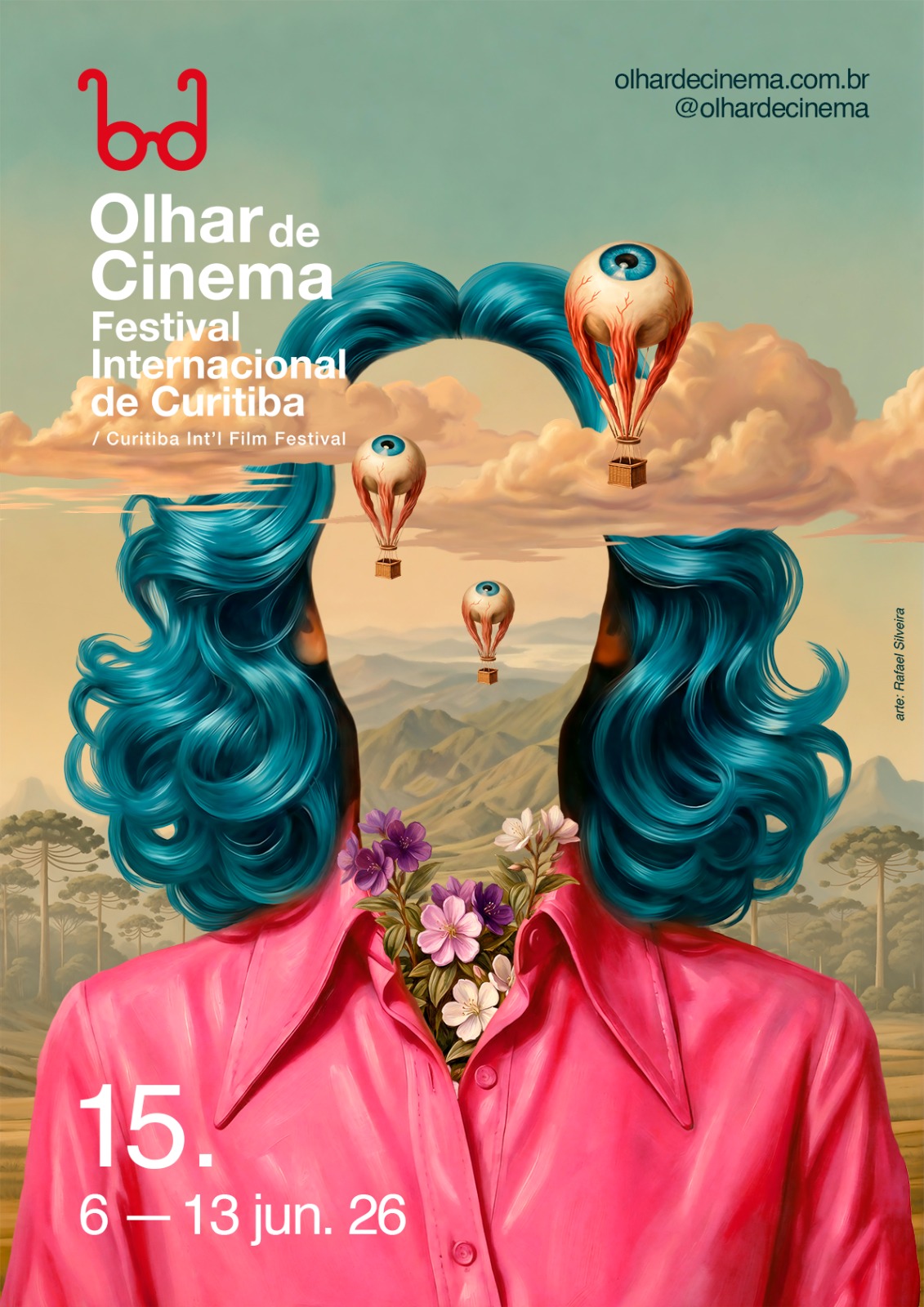 Cartaz Olhar de Cinema 2026. Arte: Rafael Silveira.